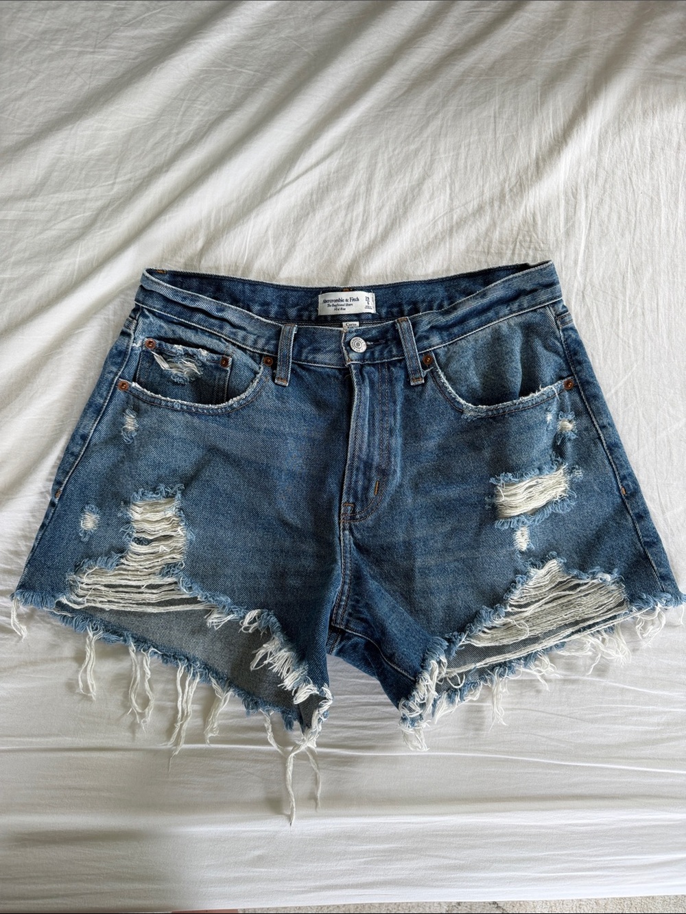 Abercrombie Distressed Denim Cutoff Shorts - Blue size 29 / 8